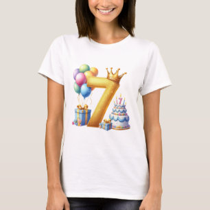 Goldener 7. Geburtstag T-Shirt