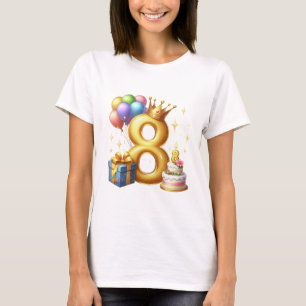 Goldener 8. Geburtstag T-Shirt