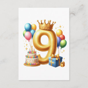 Goldener 9. Geburtstag Begleitkarte