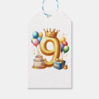 Goldener 9. Geburtstag Geschenkanhänger