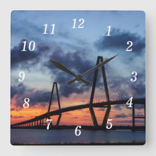 Goldener Abend in Arthur Ravenel Wall Clock Quadratische Wanduhr