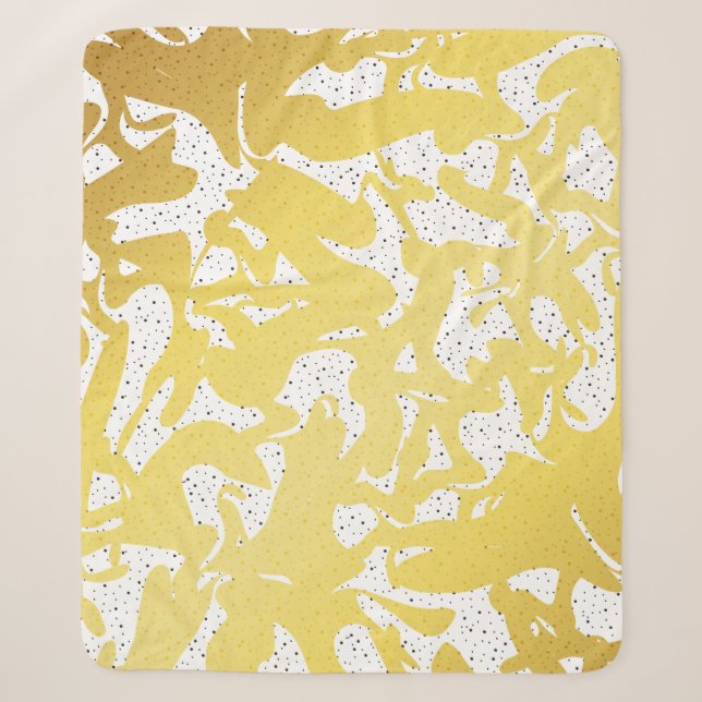 Goldener Abstrakter Marmor mit Punktmuster Sherpadecke (Vorderseite)