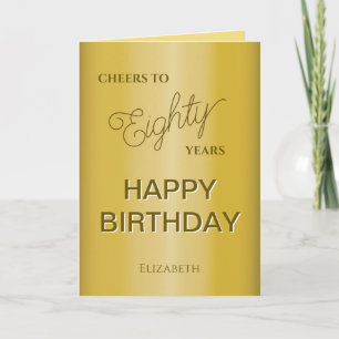 Goldener Achtzigster Geburtstag Karte