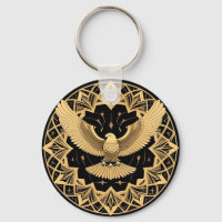 Goldener Adler auf geometrischer Mandala