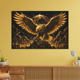Goldener Adler des globalen Erfolgs Leinwanddruck
