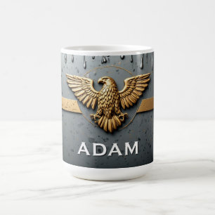 Goldener Adler-Emblem mit ausgebreiteten Flügeln Kaffeetasse