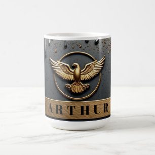 Goldener Adler-Emblem mit ausgebreiteten Flügeln Kaffeetasse