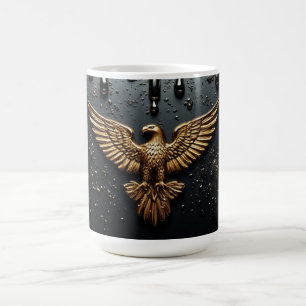 Goldener Adler-Emblem mit ausgebreiteten Flügeln Kaffeetasse