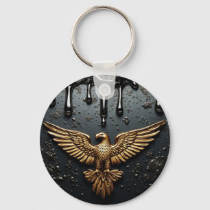 Goldener Adler-Emblem mit ausgebreiteten Flügeln Schlüsselanhänger