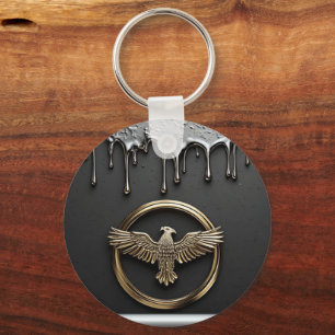 Goldener Adler-Emblem mit ausgebreiteten Flügeln Schlüsselanhänger