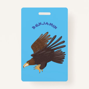 Goldener Adler, lustige Cartoon-Illustration Ausweis