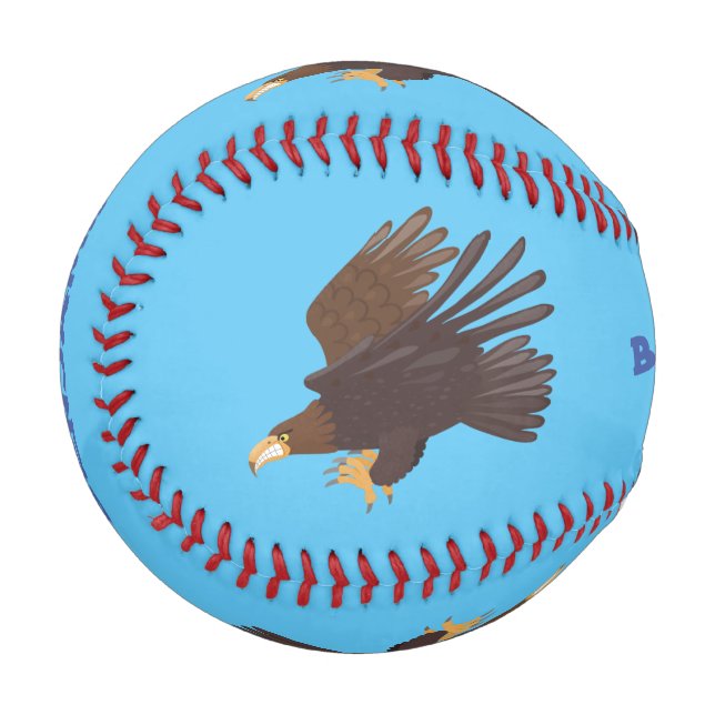 Goldener Adler, lustige Cartoon-Illustration Baseball (Vorderseite Links)