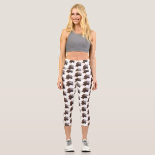 Goldener Adler, lustige Cartoon-Illustration Capri Leggings