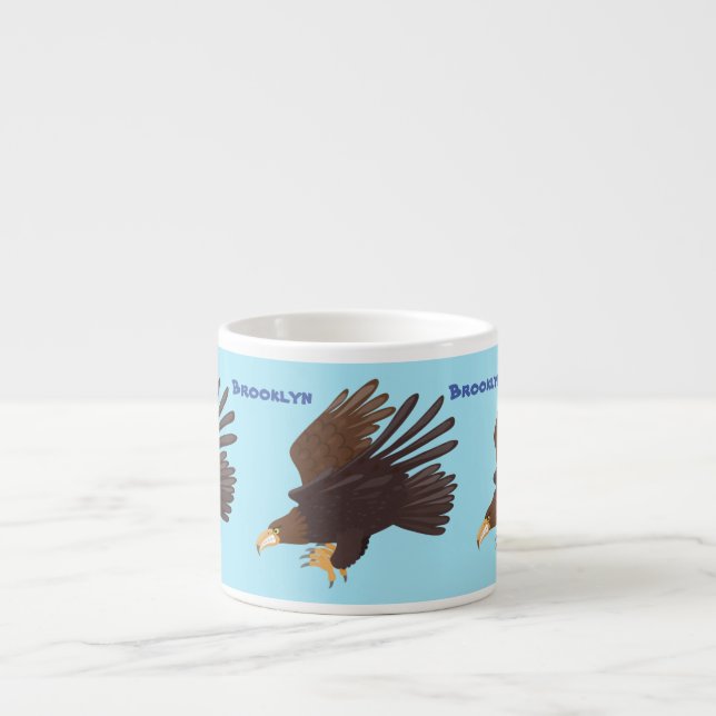 Goldener Adler, lustige Cartoon-Illustration Espressotasse (Vorderseite)