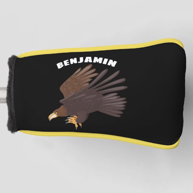Goldener Adler, lustige Cartoon-Illustration Golf Headcover (Vorderseite)