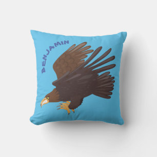 Goldener Adler, lustige Cartoon-Illustration Kissen