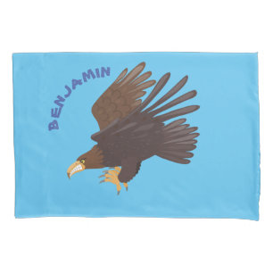 Goldener Adler, lustige Cartoon-Illustration Kissenbezug