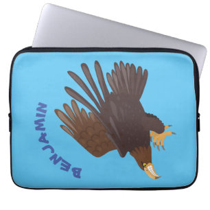Goldener Adler, lustige Cartoon-Illustration Laptopschutzhülle