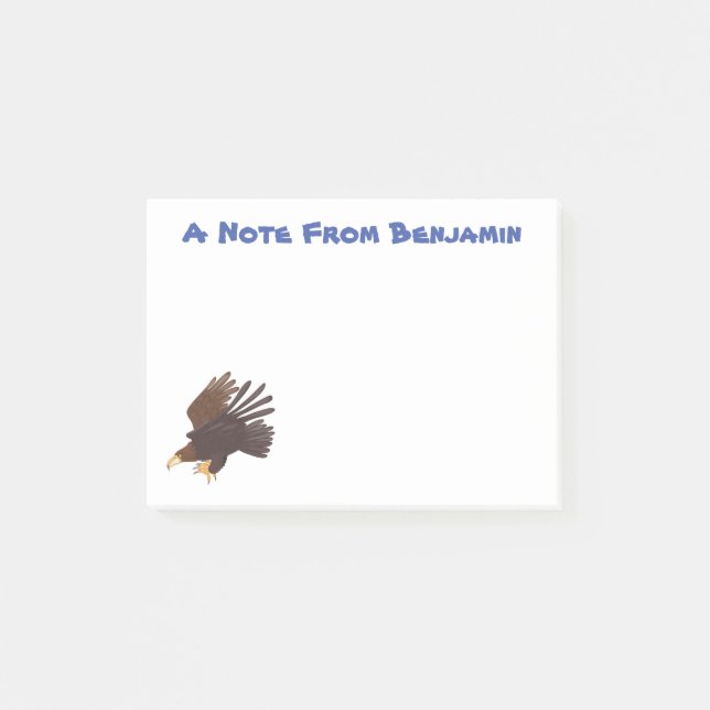 Goldener Adler, lustige Cartoon-Illustration Post-it Klebezettel (Vorderseite)