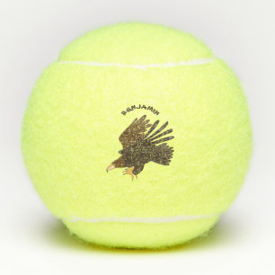 Goldener Adler, lustige Cartoon-Illustration Tennisbälle