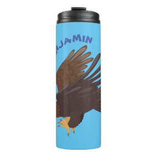 Goldener Adler, lustige Cartoon-Illustration Thermosbecher