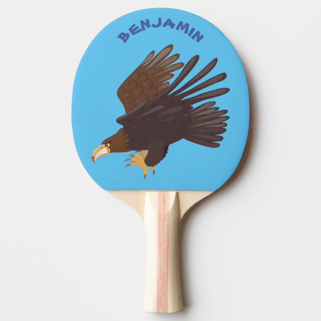 Goldener Adler, lustige Cartoon-Illustration Tischtennis Schläger (Vorderseite)