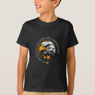 Goldener Adler mit Sternen und Zitat T-Shirt