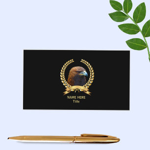Goldener Adler und goldener Lorbeerkranz auf Schwa Visitenkarte