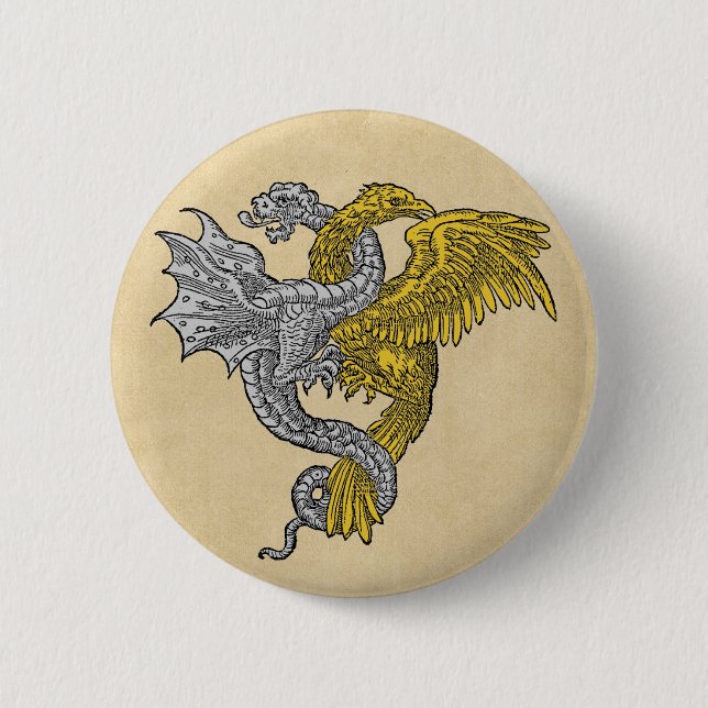 Goldener Adler und Silberdrache Button (Vorderseite)