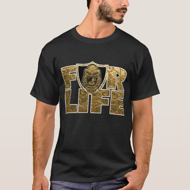 Goldener Affe BeastMode für das Leben T-Shirt (Vorderseite)