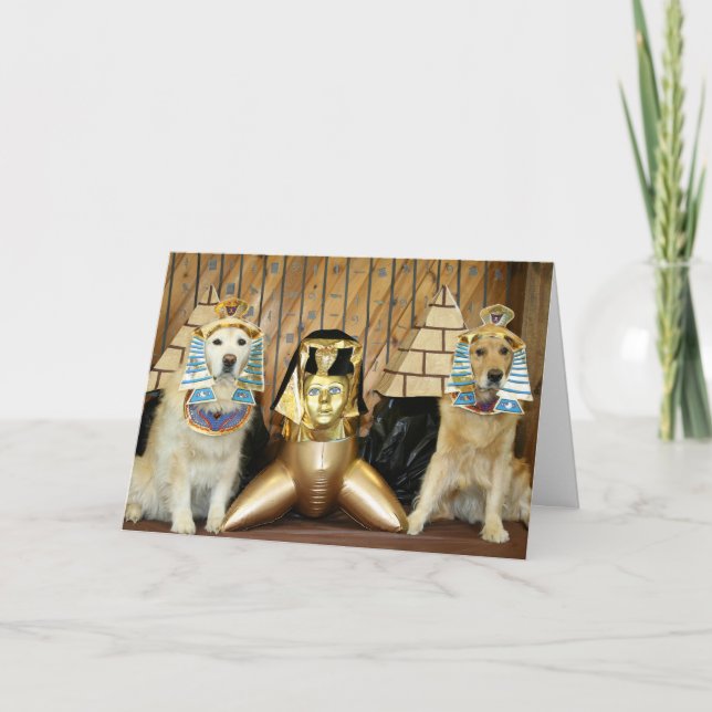 Goldener ägyptischer Geburtstag Karte (Vorderseite)