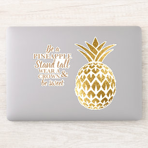 Goldener Ananas-Stand-Hoch-Trage-Krone-Sei-Süß Aufkleber