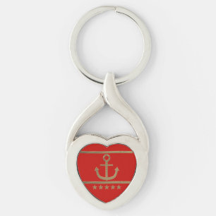 Goldener Anker, Symbole der Liebe . Schlüsselanhänger