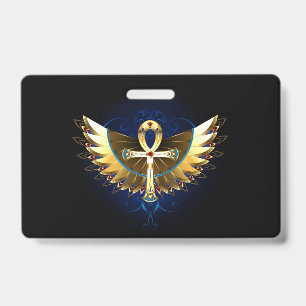 Goldener Ankh mit Flügeln Ausweis