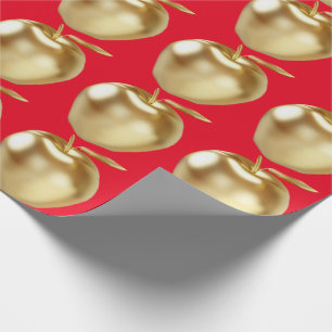 Goldener Apfel rot Geschenkpapier