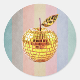 Goldener Apfel Runder Aufkleber