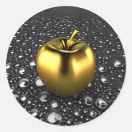Goldener Apfel Runder Aufkleber