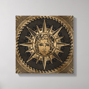 Goldener Apollo-Sonnengott auf griechischer Leinwanddruck