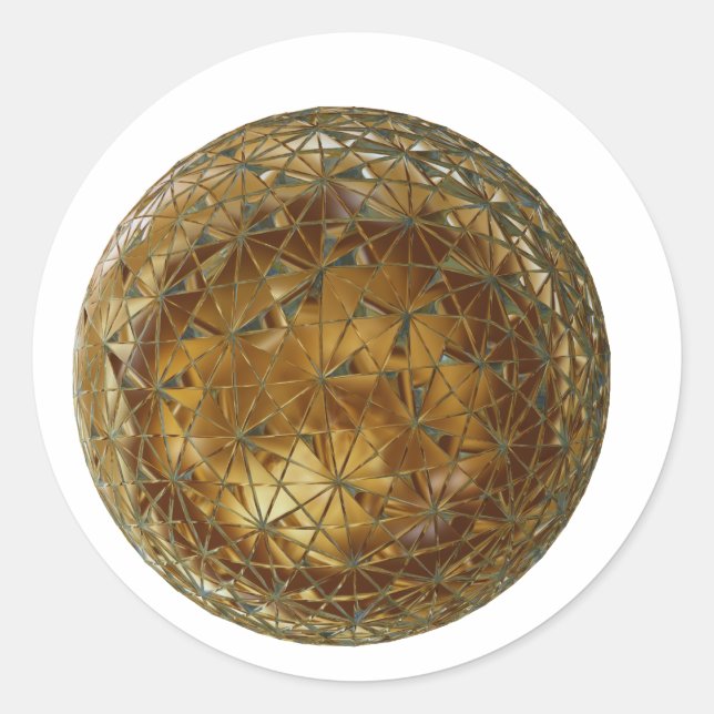 goldener Ball Runder Aufkleber (Vorderseite)