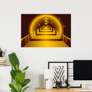 Goldener Bankkorridor lässt Dollarfinanzierung wac Poster