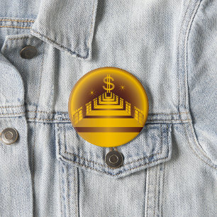 Goldener Bankkorridor Leuchtender Dollar Finanzwel Button