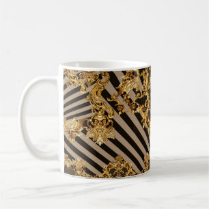 Goldener Barock: geometrisches Musterdesign Kaffeetasse