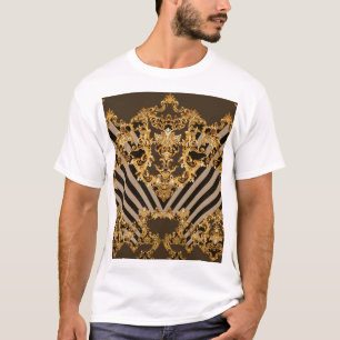 Goldener Barock: geometrisches Musterdesign T-Shirt