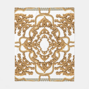 Goldener Barock: Luxuriöses Ornament-Design. Fleecedecke