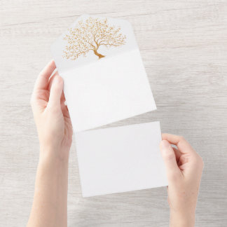 Goldener Baum des Lebens Einladung zur Hochzeit