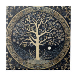 Goldener Baum des Lebens Fliese