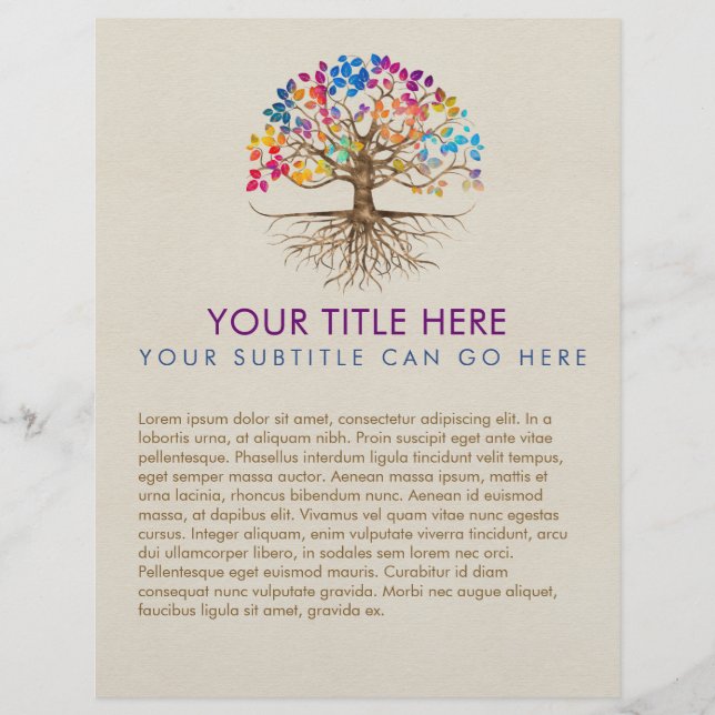 Goldener Baum des Lebens - Yggdrasil - Farbenfrohe Flyer (Vorne)