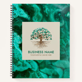 Goldener Baum des Lebens - Yggdrasil - Malachite B Notizbuch