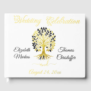 Goldener Baum des Lebens Zeitlose Hochzeit Gästebuch