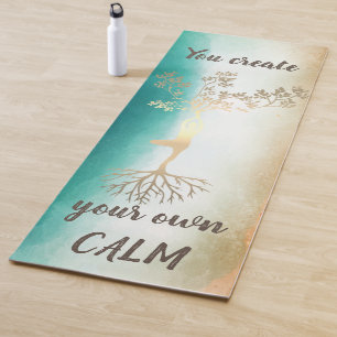 Goldener Baum Silhouette, Schatten Yoga Yogamatte